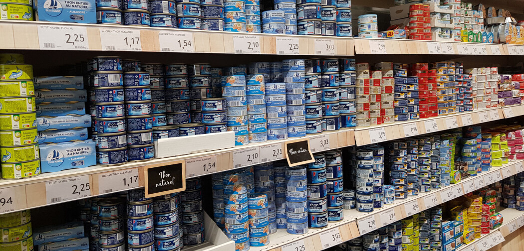 Godt utvalg i hylla med tunfisk på boks. Men er den bærekraftig? Godt utvalg i hylla med tunfisk på boks. Men er den bærekraftig?