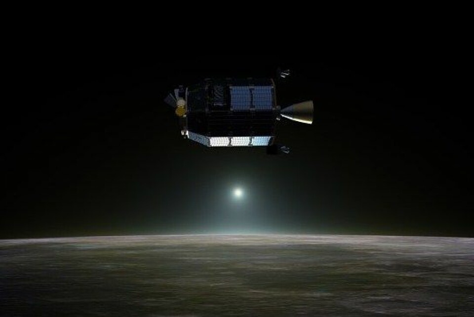 Romsonden LADEE som blir skoten opp i september skal samle støv frå månens atmosfære. (Foto: NASA Ames / Dana Berry)
