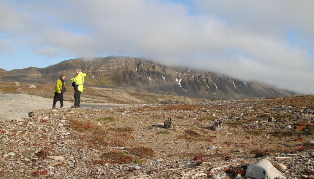 On route to field work, the scientists stumbled upon the remains of a Russian hunting cabin from the 1800s. These remains have been known for a while, but not its quickly deteriorating current state. On route to field work, the scientists stumbled upon the remains of a Russian hunting cabin from the 1800s. These remains have been known for a while, but not its quickly deteriorating current state.