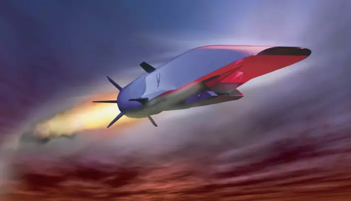 Eksperimentflyet X-51A Waverider drives framover av en scramjet, en motor som først "tenner" ved supersoniske hastigheter, og teoretisk kan oppnå en fart på maksimalt 24 ganger lydens hastighet. (Foto: (Illustrasjon: NASA))