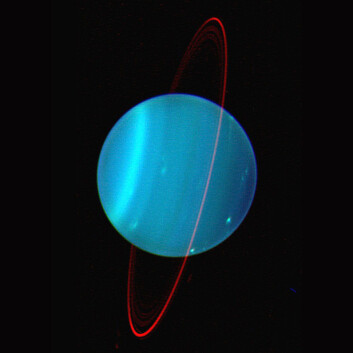 Superionisk vann kan finnes i dypet av atmosfæren på kjempeplanetene Uranus (bildet) og Neptun. (Foto: Lawrence Sromovsky, University of Wisconsin-Madison, Keck Observatory) Superionisk vann kan finnes i dypet av atmosfæren på kjempeplanetene Uranus (bildet) og Neptun. (Foto: Lawrence Sromovsky, University of Wisconsin-Madison, Keck Observatory)