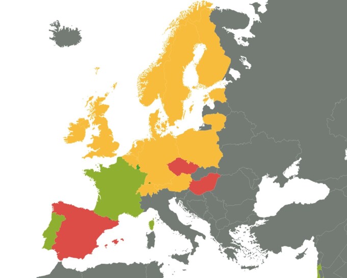 Grønnsakspising: Kartet viser land som er fargemarkert etter hvor mye grønnsaker de spiser. Mer enn en om dagen (grønn), en om dagen (gul) eller mindre enn en om dagen (rød). Grønnsakspising: Kartet viser land som er fargemarkert etter hvor mye grønnsaker de spiser. Mer enn en om dagen (grønn), en om dagen (gul) eller mindre enn en om dagen (rød).
