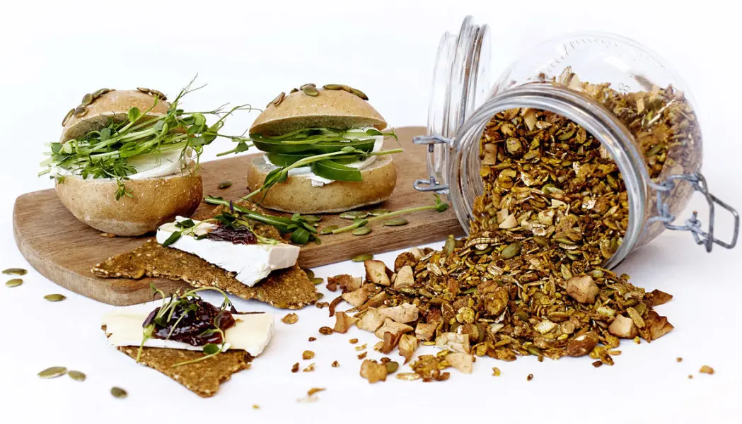 Bilde av granola med melorm, hentet fra forskernes brosjyre Insekter som kulinarisk delikatesse. Bilde av granola med melorm, hentet fra forskernes brosjyre Insekter som kulinarisk delikatesse.
