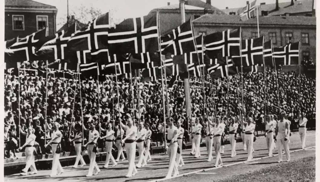 Godt oppmøte på Bislet 3. juni 1945, etter fem års idrettsstreik.