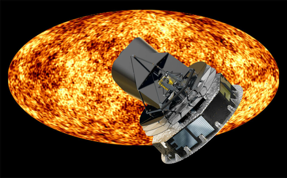 Planck-satellitten har registrert data siden 13. august 2009. De første målingene av den kosmiske bakgrunnsstrålingen er trolig klare i det nye året. (Foto: ESA)