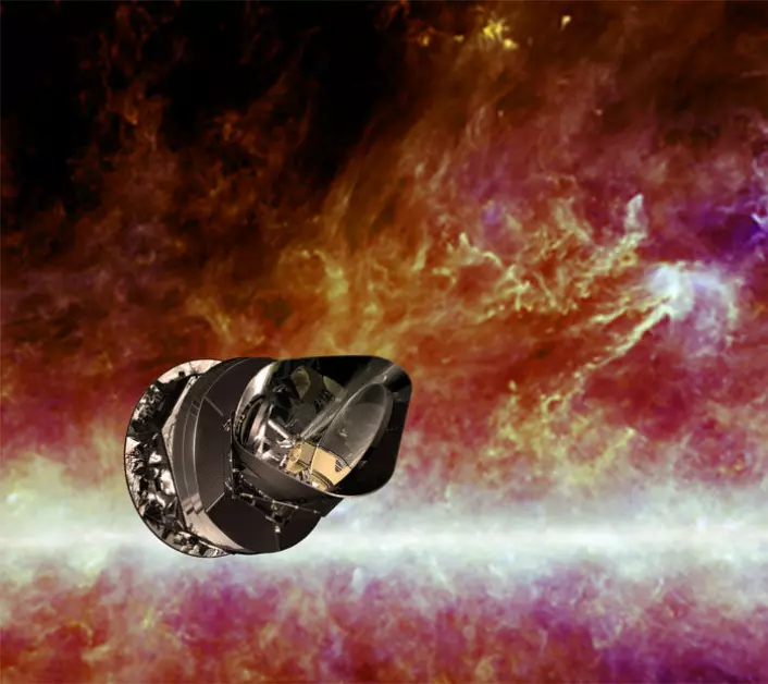 Planck har også samlet inn data om støv- og gasspartikler i galaksen vår, Melkeveien. (Foto: ESA)