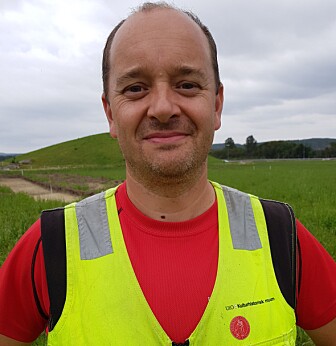 Christian Rødsrud under utgravningen i fjor. Christian Rødsrud under utgravningen i fjor.