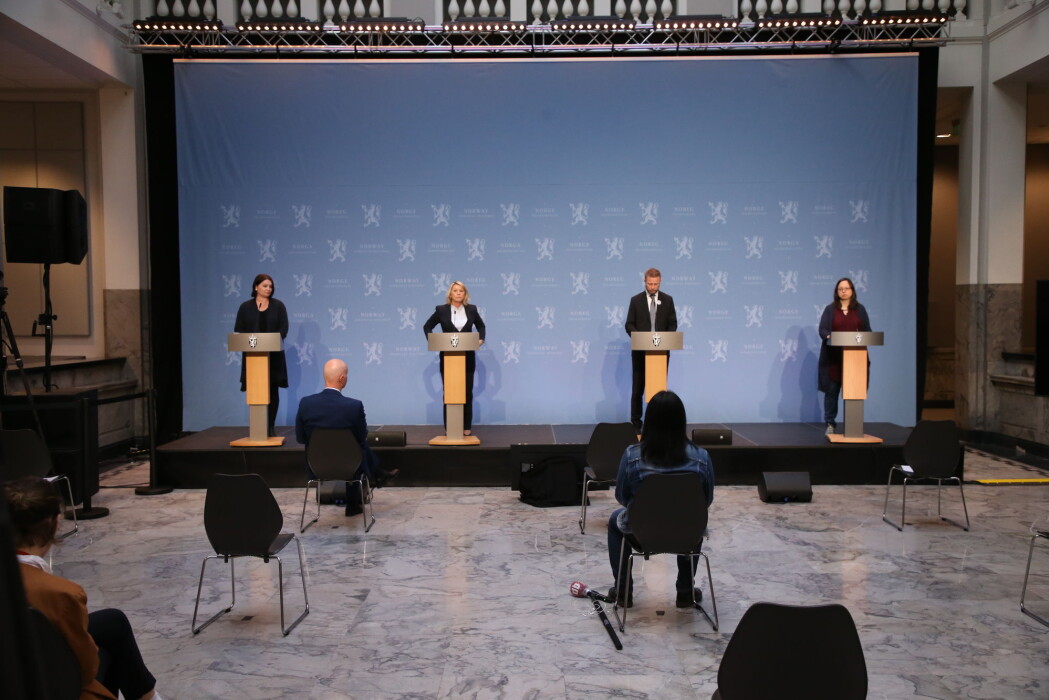 Onsdagens pressekonferanse om koronasituasjonen. Onsdagens pressekonferanse om koronasituasjonen.