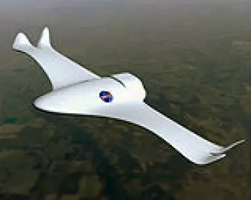 "Konseptskisse av fly med fleksible vinger. (Illustrasjon: NASA)"