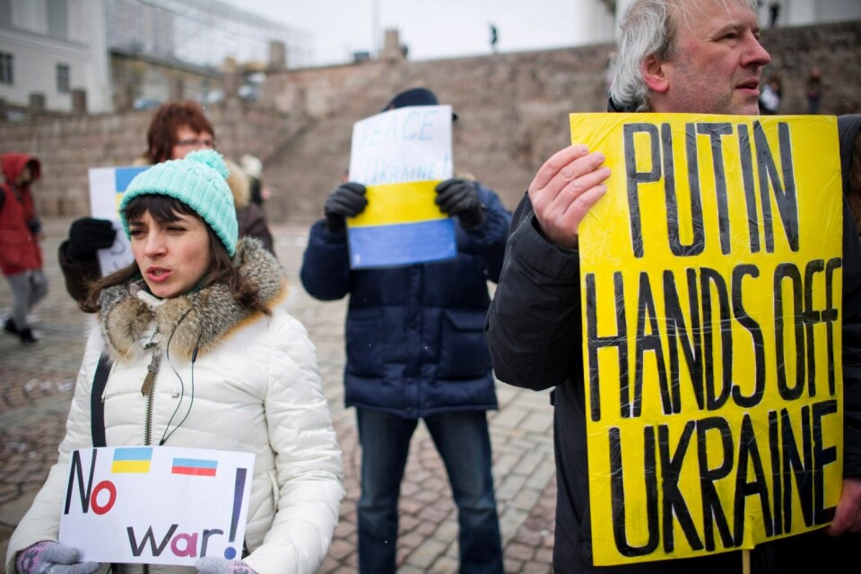Ukrainerne har i den senere tiden protestert mot Russlands metoder. (Foto: Lehtikuva, Reuters)