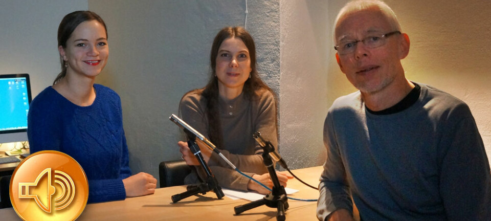 Fra venstre: Ida Kvittingen, Ingrid Spilde og Arnfinn Christensen hører du sammen med redaktør Nina Kristiansen i ukas podcast fra forskning.no. Marianne Nordahl, forskning.no