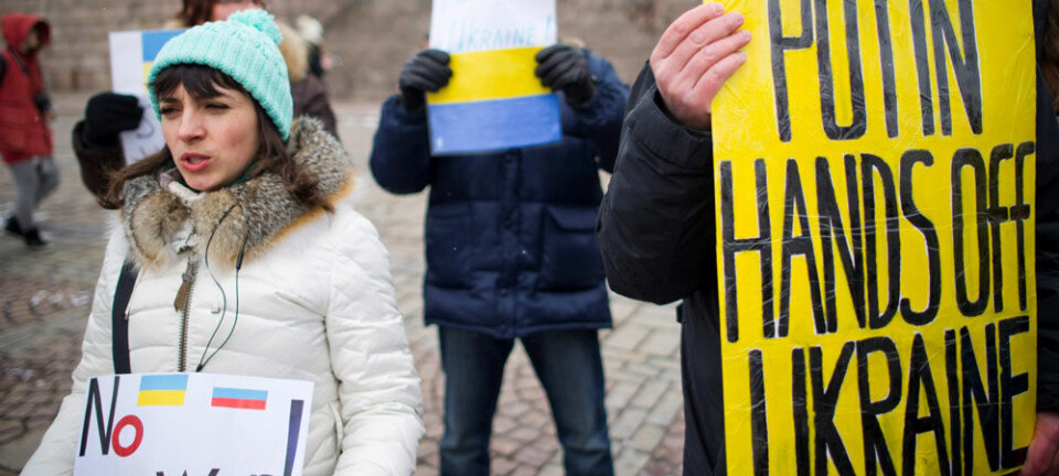Ukrainerne har i den senere tiden protestert mot Russlands metoder. Lehtikuva, Reuters