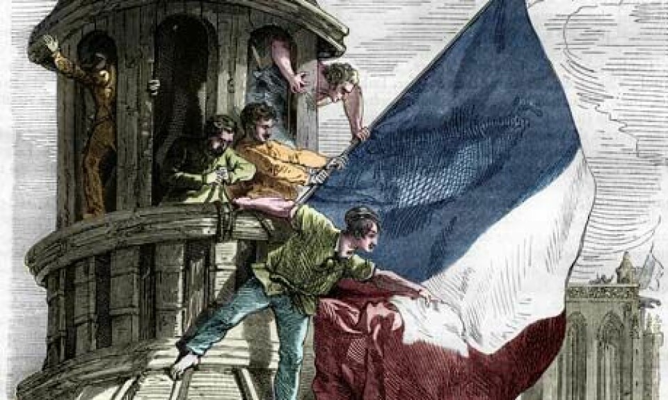 Den franske revolusjonen påvirket Eidsvollsmennene. Men påvirkningen kom også fra USA, fra Storbritannia og fra Danmark. (Foto: (Ukjent kunstner))