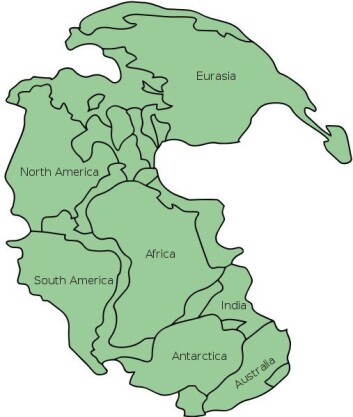 Superkontinentet Pangea (Bilde: Kliff/Wikimedia Creative Commons) Superkontinentet Pangea (Bilde: Kliff/Wikimedia Creative Commons)