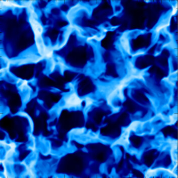 Figuren viser hvordan kromosfæren til sola kunne se ut i et område uten kraftige magnetfelt, basert på modellen til Wedemeyer-Böhm. Utregningen er gjort 25.august 2011. (Foto: (Figur: S. Wedemeyer-Böhm)) Figuren viser hvordan kromosfæren til sola kunne se ut i et område uten kraftige magnetfelt, basert på modellen til Wedemeyer-Böhm. Utregningen er gjort 25.august 2011. (Foto: (Figur: S. Wedemeyer-Böhm))