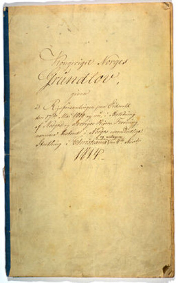 Kongeriket Norges Grunnlov av 4. november 1814. (Foto: Stortingsarkivet) Kongeriket Norges Grunnlov av 4. november 1814. (Foto: Stortingsarkivet)