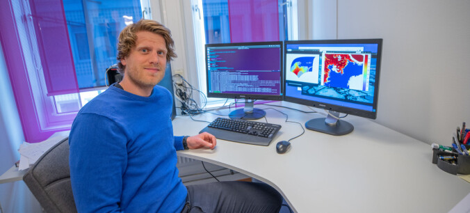 – Bruker du kunstig intelligens og har en ferdig trent modell, så kan du kjøre en beregning av sjøisvarsler på en vanlig laptop, sier Sindre Markus Fritzner. – Bruker du kunstig intelligens og har en ferdig trent modell, så kan du kjøre en beregning av sjøisvarsler på en vanlig laptop, sier Sindre Markus Fritzner.
