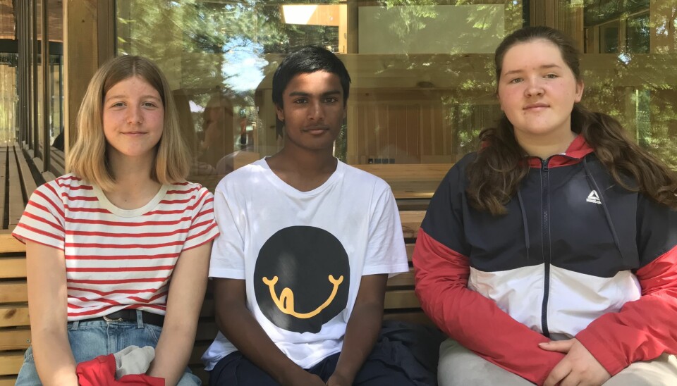 Kaisa, Akasch og Nelly likte besøket på Klimahuset.