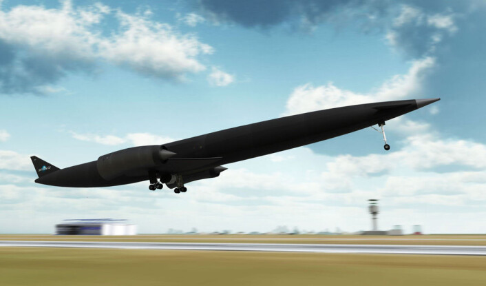 Romflyet Skylon kan ta av og lande som et vanlig fly, uten ekstra hjelpemotorer, slik som romferga. (Foto: (Illustrasjon: Reaction Engines Limited)) Romflyet Skylon kan ta av og lande som et vanlig fly, uten ekstra hjelpemotorer, slik som romferga. (Foto: (Illustrasjon: Reaction Engines Limited))