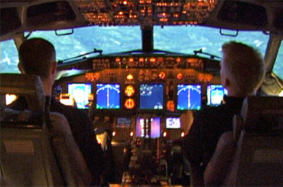 Boeing 737-simulator på SAS Flight Academy, Gardermoen. (Foto: Arnfinn Christensen, forskning.no)