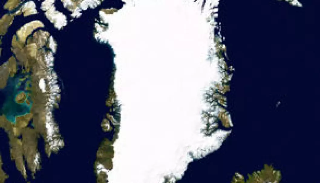 Isen smelter på Grønland
