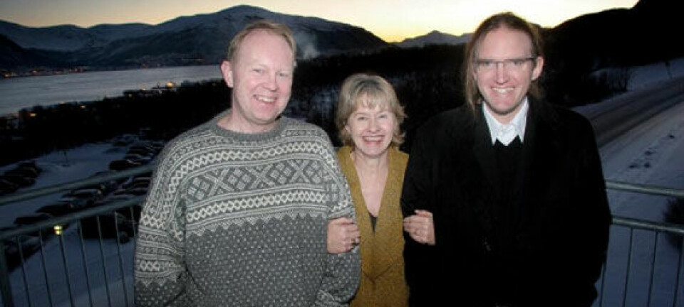 'Initiativtagere til prosjektet Arktiske diskurser. Fra venstre: Henning Howlid Wærp, Anka Ryall og Johan Schimanski.'