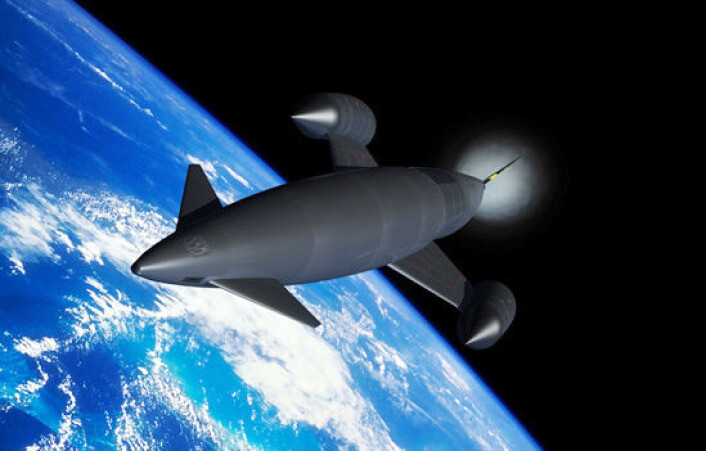 Romflyet Skylon skal kunne frakte opptil 24 astronauter til Den internasjonale romstasjonen for en hundredel av prisen idag. (Foto: (Illustrasjon: Reaction Engines Limited)) Romflyet Skylon skal kunne frakte opptil 24 astronauter til Den internasjonale romstasjonen for en hundredel av prisen idag. (Foto: (Illustrasjon: Reaction Engines Limited))