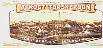 Torskerogn ble lagt i boks på Halten utenfor Frøya, selv om det står Trondhjem på boksen. Bruksanvisning fulgte med.