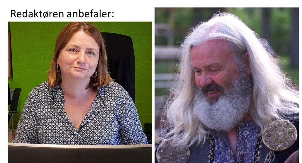 Redaktør Nina Kristiansen til venstre og Harald Hårfagre til høyre, spilt av Knut Magne Molvik på Håkonspelet i Bergen i 2000 Redaktør Nina Kristiansen til venstre og Harald Hårfagre til høyre, spilt av Knut Magne Molvik på Håkonspelet i Bergen i 2000