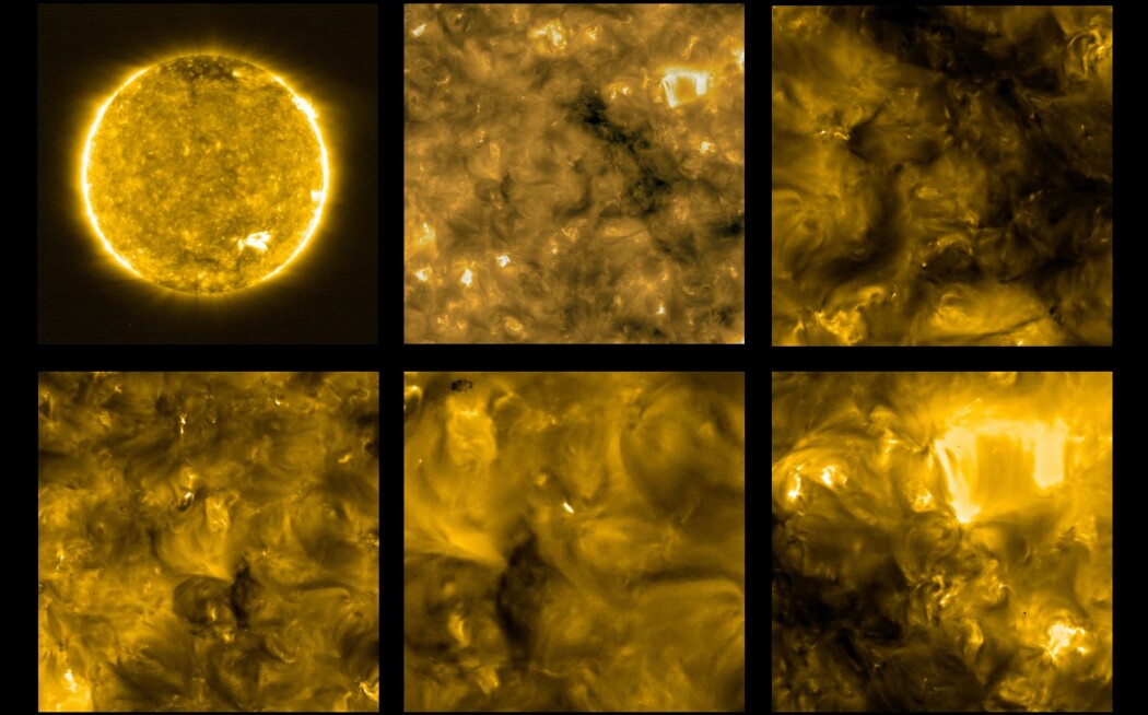 De første bildene fra solsonden Solar Orbiter er sluppet. De viser at sola er full av små utbrudd - eller «leirbål», som forskerne kaller det. De første bildene fra solsonden Solar Orbiter er sluppet. De viser at sola er full av små utbrudd - eller «leirbål», som forskerne kaller det.