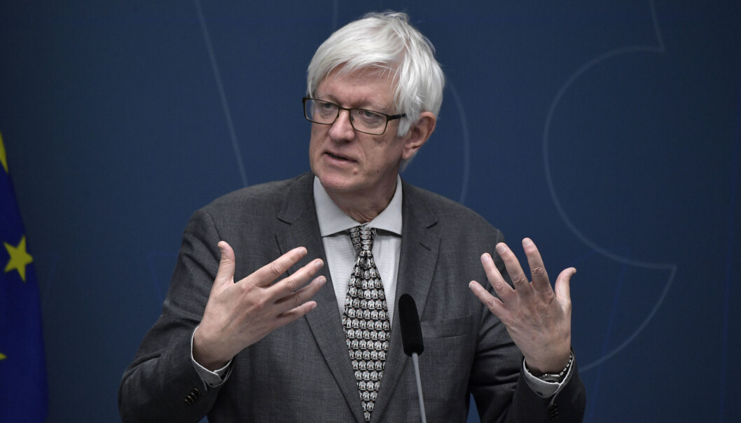 Johan Carlson, generaldirektør for Folkhälsomyndigheten i Sverige, mener så mye som 40 prosent av befolkningen i Stockholm kan være immune mot covid-19. Johan Carlson, generaldirektør for Folkhälsomyndigheten i Sverige, mener så mye som 40 prosent av befolkningen i Stockholm kan være immune mot covid-19.