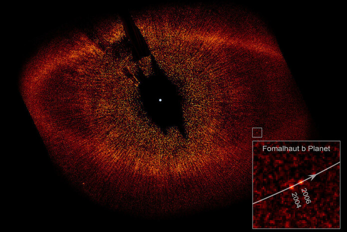 NASA offentliggjorde dette bildet i 2008. Fomalhaut b er en av de første eksoplanetene som er direkte avbildet. NASA offentliggjorde dette bildet i 2008. Fomalhaut b er en av de første eksoplanetene som er direkte avbildet.