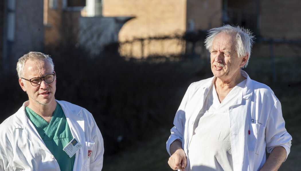 Andreas Barratt-Due, overlege ved Intensivavdelingen og seniorforsker ved Seksjon for medisinsk immunologi, Oslo universitetssykehus og Pål Aukrust, professor og seksjonsleder ved Seksjon for klinisk immunologi og infeksjonsmedisin, Oslo universitetssykehus, har ledet den norske delen av WHOs covid-19 studie Solidarity. Andreas Barratt-Due, overlege ved Intensivavdelingen og seniorforsker ved Seksjon for medisinsk immunologi, Oslo universitetssykehus og Pål Aukrust, professor og seksjonsleder ved Seksjon for klinisk immunologi og infeksjonsmedisin, Oslo universitetssykehus, har ledet den norske delen av WHOs covid-19 studie Solidarity.
