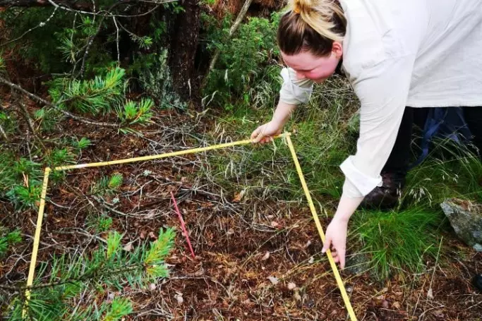 Mari Elisabeth Engelstad during field work at Hvaler, a community in the south-eastern part of Norway.
