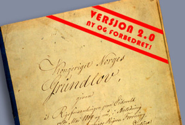 Grunnloven fungerer som operativsystem for samfunnsmaskineriet. Kan det moderne Norge kjøre på snart 200 år gammel programvare? (Foto: (Bilde: Wikimedia Commons/forskning.no)) Grunnloven fungerer som operativsystem for samfunnsmaskineriet. Kan det moderne Norge kjøre på snart 200 år gammel programvare? (Foto: (Bilde: Wikimedia Commons/forskning.no))