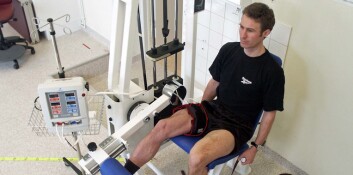 Forsøk med okklusjonstrening. (Foto: NiH) Forsøk med okklusjonstrening. (Foto: NiH)
