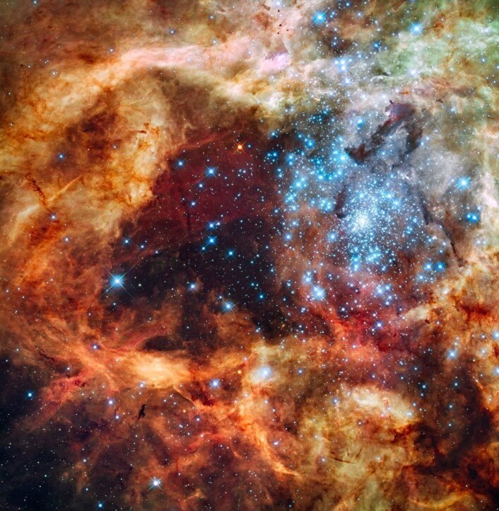 I 2009 viste Hubble fram dette juletreet ute i verdensrommet. (Foto: NASA/ESA/F. Paresce (INAF-IASF, Bologna, Italy)/R. O'Connell (University of Virginia, Charlottesville)/Wide Field Camera 3 Science Oversight Committee) I 2009 viste Hubble fram dette juletreet ute i verdensrommet. (Foto: NASA/ESA/F. Paresce (INAF-IASF, Bologna, Italy)/R. O'Connell (University of Virginia, Charlottesville)/Wide Field Camera 3 Science Oversight Committee)