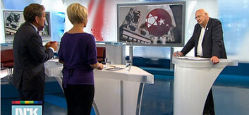 Audun Beyer har sammenliknet NRK og TV 2s politiske nyhetsdekning i forkant, under og rett etter stortingsvalget i 2009. Her fra NRKs valgdekning. (Foto: NRK) Audun Beyer har sammenliknet NRK og TV 2s politiske nyhetsdekning i forkant, under og rett etter stortingsvalget i 2009. Her fra NRKs valgdekning. (Foto: NRK)