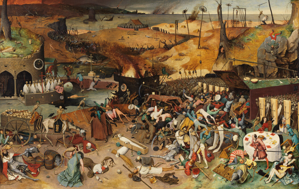 Pieter Brueghel the Elders maleri "The Triumph of Death" malt i 1562 Pieter Brueghel the Elders maleri "The Triumph of Death" malt i 1562