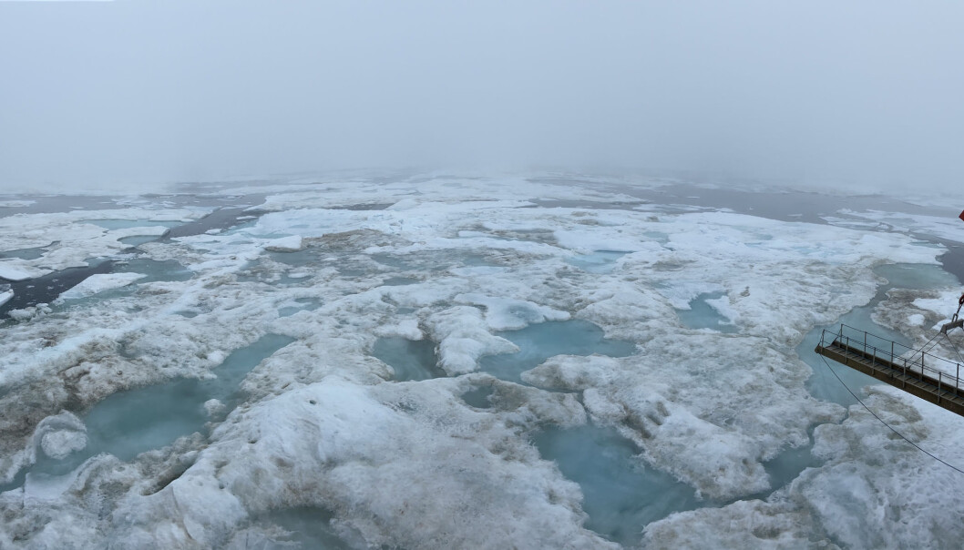 Isflaket MOSAiC-ekspedisjonen hadde segla i Polhavet med sidan ifjor braut opp i juli – no leiter dei etter eit nytt! Isflaket MOSAiC-ekspedisjonen hadde segla i Polhavet med sidan ifjor braut opp i juli – no leiter dei etter eit nytt!
