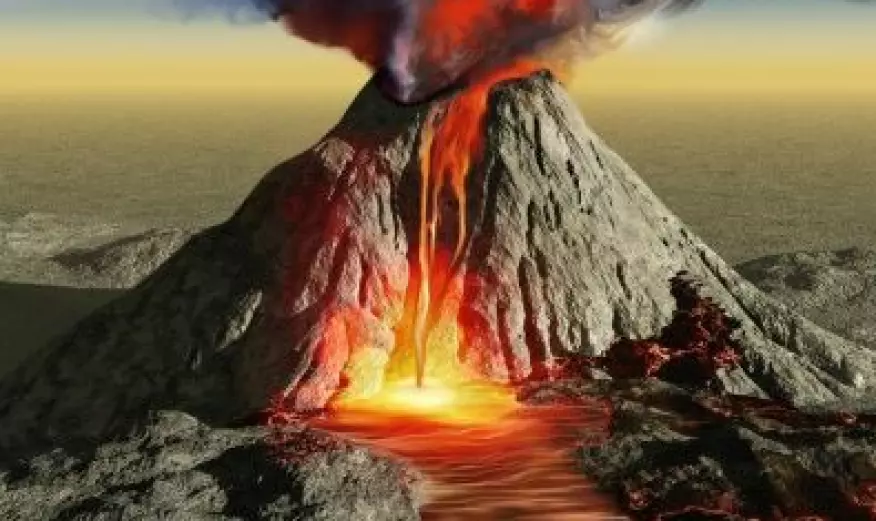 Vulkan åpnet havet