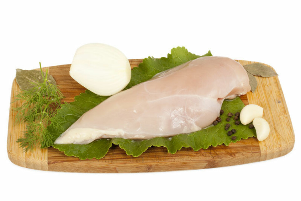 Et eksempel på dårlig praksis: Rått kjøtt og salat på samme fjøl. (Foto: Colourbox.com)