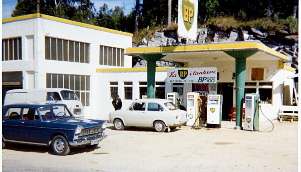 BP-stasjonen på Tingvoll i Møre og Romsdal. Bildet er trolig tatt i 1967.