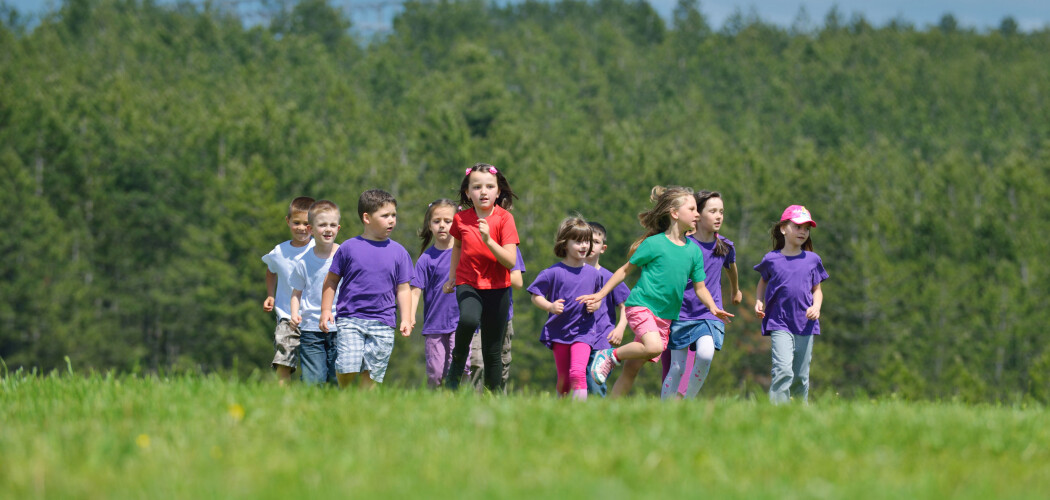 happy kids group have fun in nature outdoors park happy kids group have fun in nature outdoors park