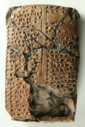 Den brente leirtavla fra Ziyaret Tepe i Tyrkia lister opp kvinner som palassadministrasjonen har til rådighet. De fleste av navnene stammer fra et ukjent språk. (Foto: John MacGinnis) Den brente leirtavla fra Ziyaret Tepe i Tyrkia lister opp kvinner som palassadministrasjonen har til rådighet. De fleste av navnene stammer fra et ukjent språk. (Foto: John MacGinnis)