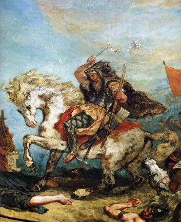 Hunar-kongen Attila vart kjend for si nådelause framferd og si store erobringslyst. (Foto: (Illustrasjon: Eugène Delacroix/Wikimedia Commons)) Hunar-kongen Attila vart kjend for si nådelause framferd og si store erobringslyst. (Foto: (Illustrasjon: Eugène Delacroix/Wikimedia Commons))
