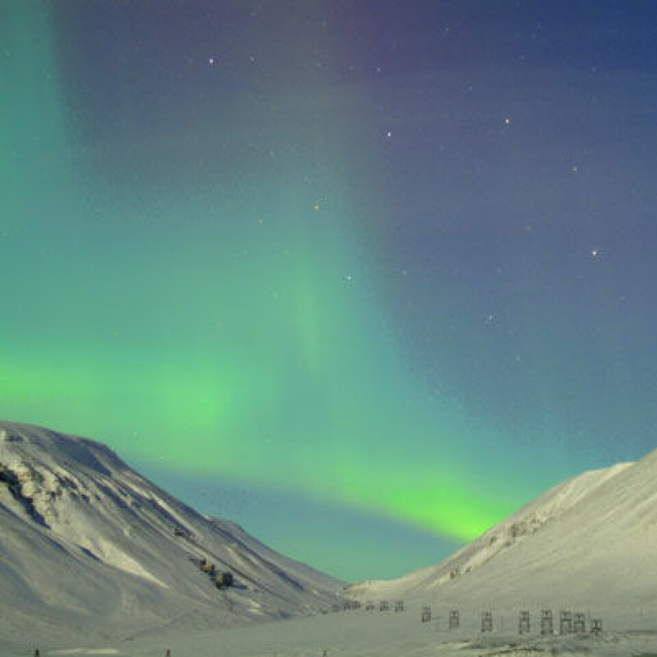 Nordlys over Svalbard. (Foto: UNIS)