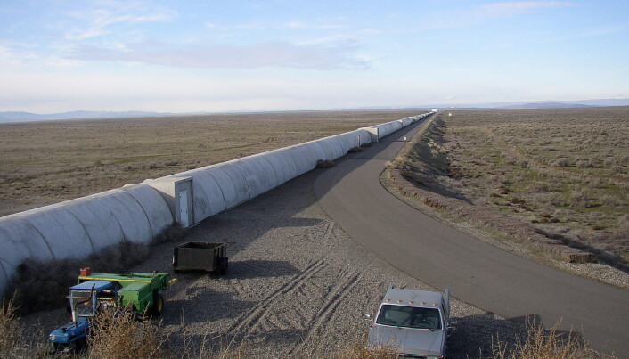 En av armene på LIGO-observatoriet i USA. En av armene på LIGO-observatoriet i USA.