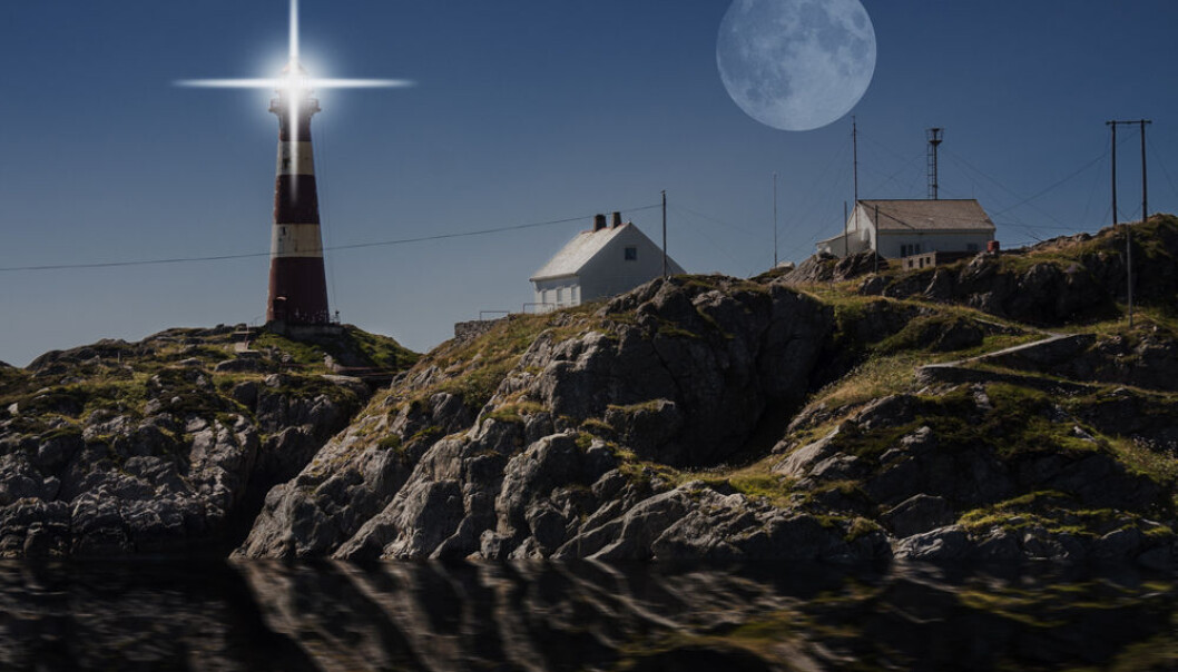 Fullmåne over Hellisøy fyr i Fedje. (Illustrasjonsfoto: colourbox.no) Fullmåne over Hellisøy fyr i Fedje. (Illustrasjonsfoto: colourbox.no)
