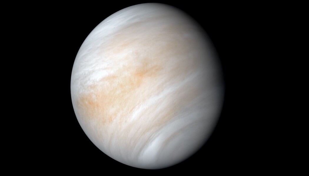 Venus sett fra Mariner 10-sonden, som fotograferte planeten i 1974. Dette er et oppusset bilde. Venus sett fra Mariner 10-sonden, som fotograferte planeten i 1974. Dette er et oppusset bilde.